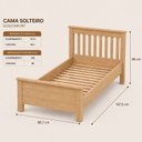 Ver imagem 3 de Cama de Solteiro de Madeira Maciça Ecoconfort - Cera