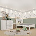 Ver imagem 1 de Conjunto Infantil com Cama 100% MDF e Cômoda Harmonia Yescasa Branco/Neve