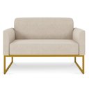 Ver imagem 3 de Namoradeira 02 Lugares Marisa Linho Areia A27 Base Industrial Metálica Dourado - D'rossi