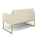 Ver imagem 6 de Namoradeira Sofá 2 Lugares Marisa Linho Bege Base Industrial Metálica Dourado - D’Rossi