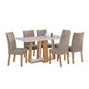 Ver imagem 2 de Conjunto Sala de Jantar Mesa Easy Pop 170x90cm Tampo Vidro/mdf com 6 Cadeiras Confort Suede Animale