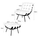 Ver imagem 4 de Poltrona com Puff de Couro Costela - Preto com Brilho - Mempra