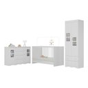Ver imagem 1 de Quarto de Bebê Completo com Berço 3 em 1 para Colchão 130x60cm Serena Multimóveis Mp4531 Branco