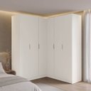 Ver imagem 1 de Guarda-Roupa Planejado de Canto Linear 4 Peças 6 Portas Orion CabeCasa MadeiraOriginals Bege/Aveia