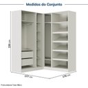 Ver imagem 5 de Guarda-Roupa Planejado de Canto Linear 4 Peças 6 Portas Orion CabeCasa MadeiraOriginals Bege/Aveia