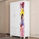 Ver imagem 2 de Guarda Roupa Infantil 89cm com 3 Portas Princesa Rosa Z53 - Mpozenato