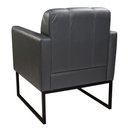 Ver imagem 4 de Poltrona Decorativa Base Metal Bia Couro Cinza - Arte Sala