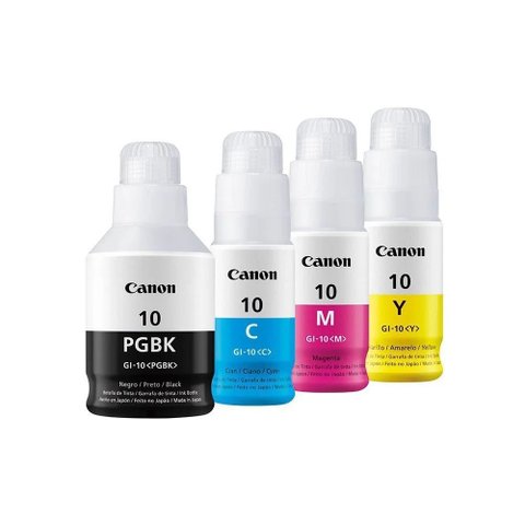 Kit 4 Garrafas de Tinta Original Canon Gi-10 Gi10 G10 G6010 G5010