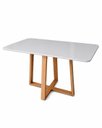 Ver imagem 2 de Conjunto Mesa Retangular 120x80cm + 6 Cadeiras Lugares Vidro Sala Jantar Varanda Espaço:Corino Marro