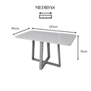 Ver imagem 5 de Conjunto Mesa Retangular 120x80cm + 6 Cadeiras Lugares Vidro Sala Jantar Varanda Espaço:Corino Marro