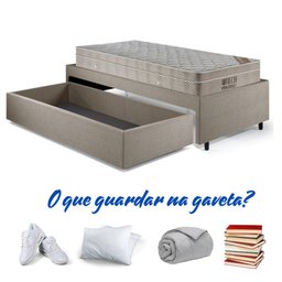 Base Box Cama Solteirão Sapateira Linho Bege e Colchão Airtech Ortobom 96x203 - 10