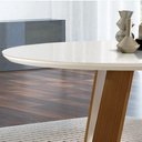Ver imagem 3 de Mesa Redonda 4 Lugares Tampo com Vidro/Laca Grécia Marrom/Castanho Cinamomo/Off White