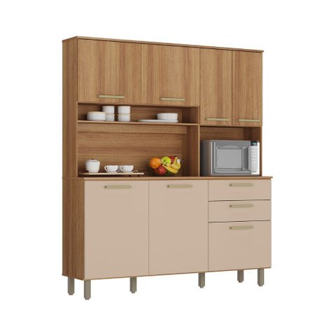Cozinha Luciane Modulada 2 Peças 10 Portas 4 Gavetas sem Tampo