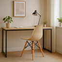 Ver imagem 1 de Cadeira Charles Eames Eiffel Ef-011 Base Madeira - Bege