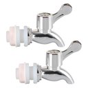 Ver imagem 1 de Kit 2 Torneiras para Suqueira Dispenser Plástico Prata Luxo Filtro com Vedação