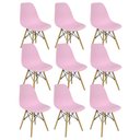 Ver imagem 3 de Kit 9 Cadeiras Charles Eames Eiffel Wood Design Rosa