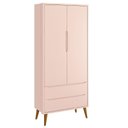Ver imagem 1 de Guarda Roupa Infantil Theo 2 Portas Rosa com Pés Amadeirados – Reller