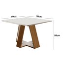 Ver imagem 4 de Mesa Quadrada 4 Lugares Tampo com Vidro/Laca Grécia