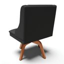 Ver imagem 4 de Kit 8 Cadeiras Estofadas para Sala de Jantar Base Giratória de Madeira Lia Sintético Preto - Ibiza