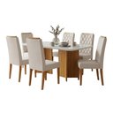 Ver imagem 1 de Conjunto Sala de Jantar Mesa 1,60m com Vidro Montreal 6 Cadeiras Bele
