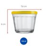 Kit 12 Potes Americanos Tigelas Pequenas de Vidro 150ml Marinex com Tampa Plástica Colorida - 3