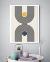 Ver imagem 1 de Quadro Decorativo Abstrato Círculos Espirais - 70x50cm:moldura Preta