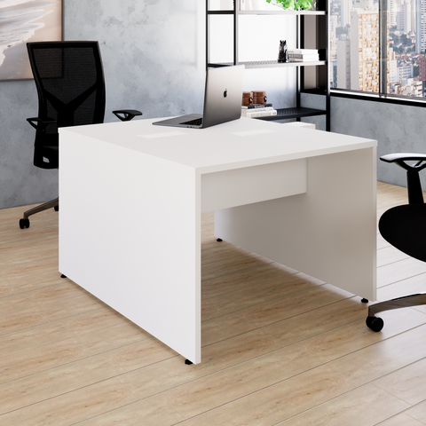 Escrivaninha Dupla Pé Painel Smart 120cm Yescasa Branco