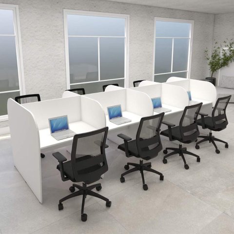 Plataforma de Trabalho Atendimento 8 Pessoas 3,70m Branco F5 Cor:branco