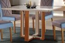 Ver imagem 2 de Mesa de Jantar Retangular Base Madeira Maciça - Claire -1,40 x 0,90 metros - Requinte Salas