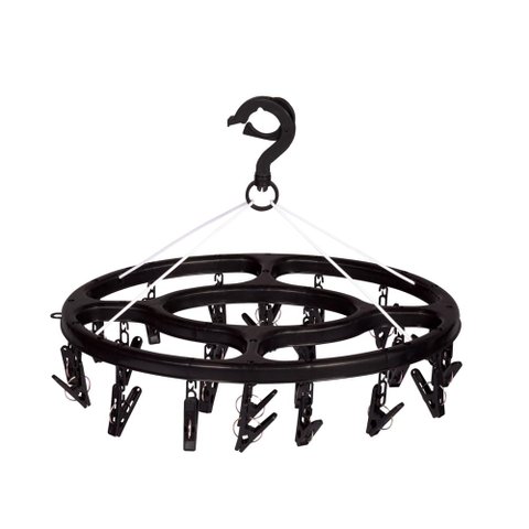 Mini-varal Oval 24 Prendedores Preto Mor