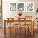 Ver imagem 1 de Conjunto Primavera Mesa de Jantar Madeira Maciça com 4 Cadeiras CabeCasa MadeiraOriginals
