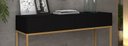 Ver imagem 4 de Aparador Buffet Preto Fosco Eros 1,10mt Gavetas Sala Hall Estilo Industrial Pé de Ferro Dourado