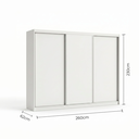 Ver imagem 4 de Guarda-roupa Grande Casal 3 Portas de Correr 6 Gavetas Lucky Branco