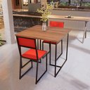 Ver imagem 2 de Conjunto Mesa de Jantar Quadrada Imbuia 2 Cadeiras Preta Riviera Industrial Don Castro Decor Riviera