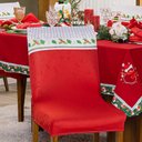 Ver imagem 3 de Kit de Capas de Cadeira Jantar Estampadas Natalina Ajustável C/ Elástico 04 Pçs - Boneco de Neve