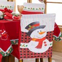 Ver imagem 2 de Kit de Capas de Cadeira Jantar Estampadas Natalina Ajustável C/ Elástico 04 Pçs - Boneco de Neve