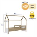 Ver imagem 2 de Cama Infantil Montessoriana Estilo Casinha Ccm010 Linha Infanto Aveiro Oak Branco Completa Móveis