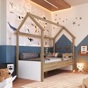 Ver imagem 1 de Cama Infantil Montessoriana Estilo Casinha Ccm010 Linha Infanto Aveiro Oak Branco Completa Móveis