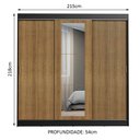 Ver imagem 3 de Guarda-roupa Casal Madesa Kansas 3 Portas de Correr com Espelho 3 Gavetas