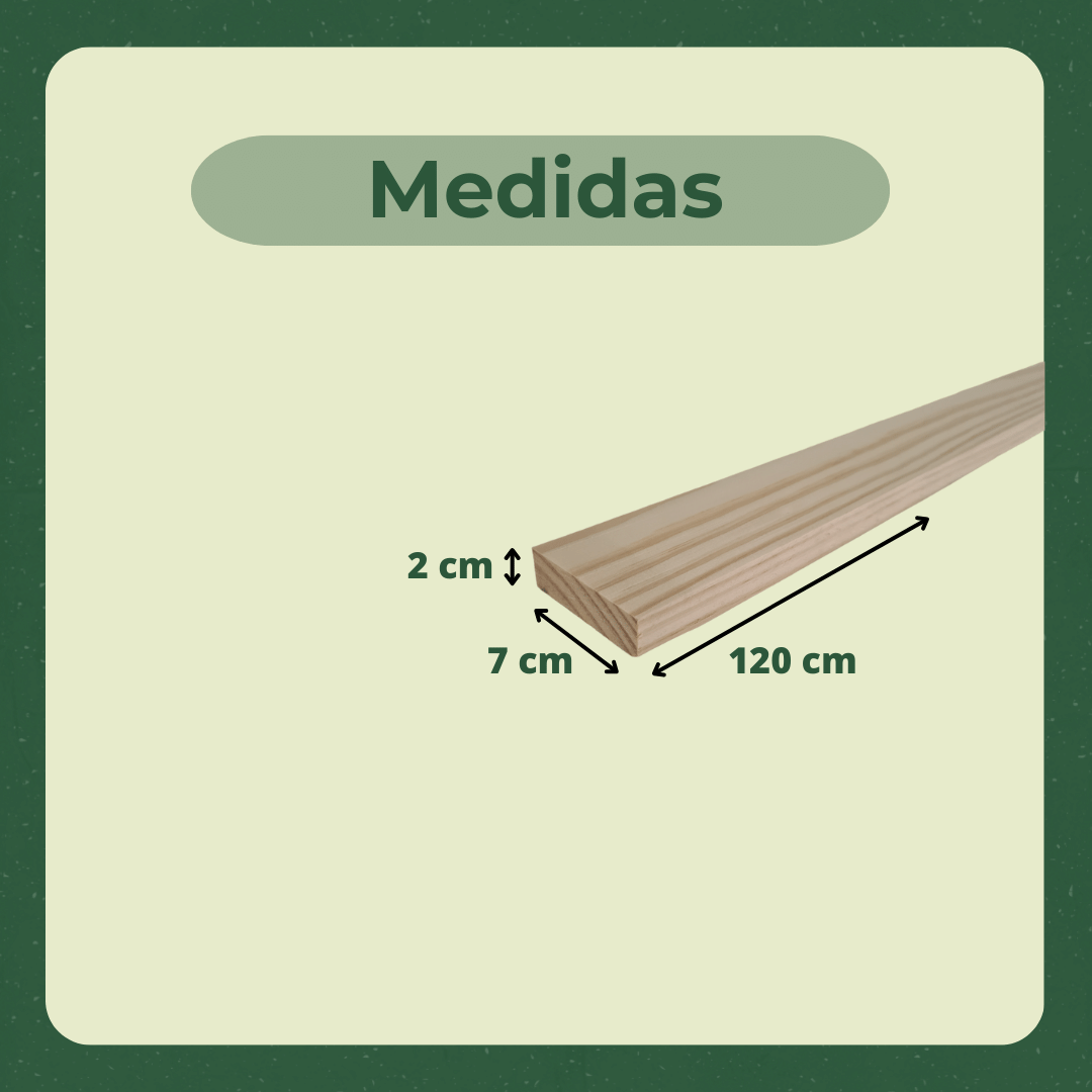 20 Ripas/sarrafos de 2x7x120 Cm Madeira de Pinus - 3