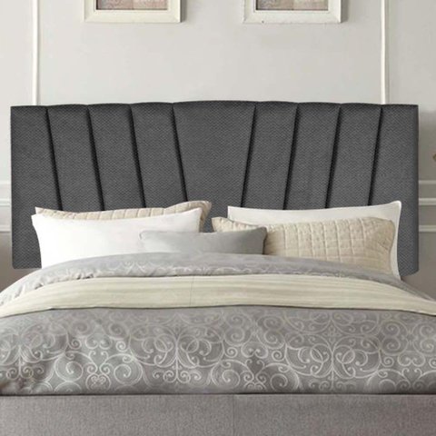 Painel Estofada Bélgica 140cm Casal para Cama Box Quarto Linho Cinza - Gat Magazine