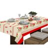 Toalha de Mesa Linhão 8 Lugares Retangular Floral Vermelha - 1