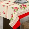 Toalha de Mesa Linhão 8 Lugares Retangular Floral Vermelha - 3