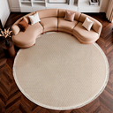Ver imagem 1 de Tapete Redondo Sala Quarto 100% Algodão Estampa Zigzag Franja Lavável Antiderrapante Decoração Boho