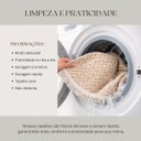 Ver imagem 4 de Tapete Redondo Sala Quarto 100% Algodão Estampa Zigzag Franja Lavável Antiderrapante Decoração Boho