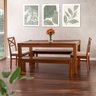 Conjunto Primavera Mesa de Jantar Madeira Maciça com 2 Cadeiras e 2 Bancos CabeCasa MadeiraMadeira - 1