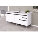 Ver imagem 2 de Gabinete Cozinha Mdp 1,74m Elegance com 6 Pés e Amplo Espaço:branco