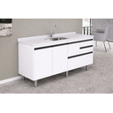 Ver imagem 1 de Gabinete Cozinha Mdp 1,74m Elegance com 6 Pés e Amplo Espaço:branco