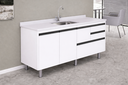 Ver imagem 1 de Gabinete Cozinha Mdp 1,74m Elegance com 6 Pés e Amplo Espaço:branco