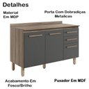 Ver imagem 2 de Balcao 03 Pt 120cm com Tampo 16988 Carvalho Nature Chumbo Nicioli